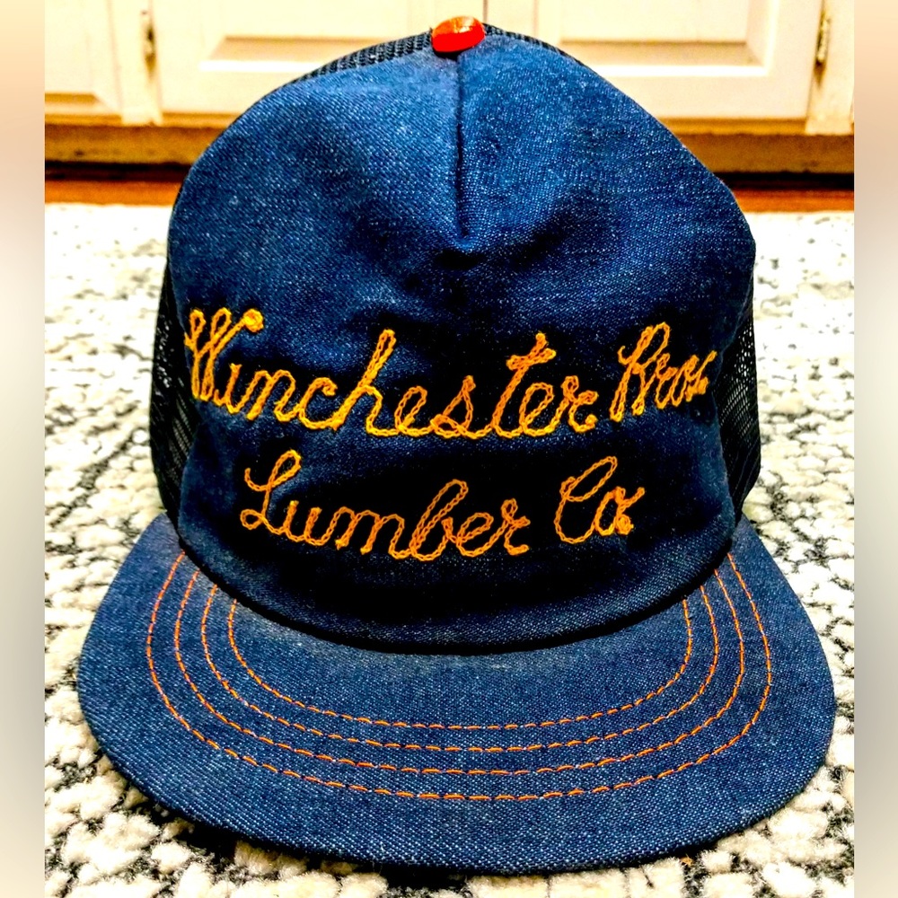 Vintage 1980s SnapBack-Denim-Mesh Trucker Hat